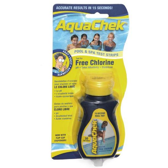AQUACHEK YELLOW CHLORINE TEST STRIP BOTTLE OF 50 CASE OF 12  511242A