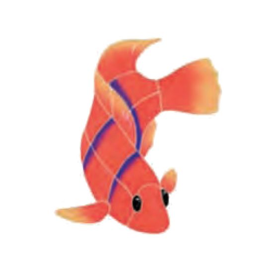 FLAME ANGEL FISH RT 8IN X 6IN TILE ARTISTRY IN MOSAICS AFFORARS