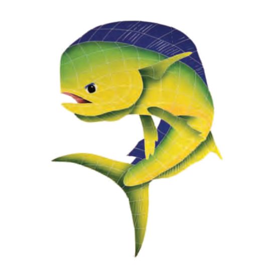 DOLPHIN BULL YLW LEFT 36IN X 27IN TILE ARTISTRY IN MOSAICS DBUYELLL