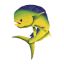 DOLPHIN BULL YLW LEFT 36IN X 27IN TILE ARTISTRY IN MOSAICS DBUYELLL