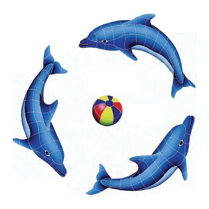DOLPHIN GROUP 42IN X 42IN W/ MULTI COLOR BEACH BALL TILE  DOLGRPSMC