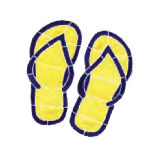FLIP FLOPS BLUE 10IN X 10IN TILE ARTISTRY IN MOSAICS FFLYELOS