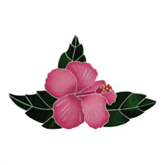 TROPICAL HIBISCUS BURG 10IN X 9IN TILE ARTISTRY IN MOSAICS HTOBUROS
