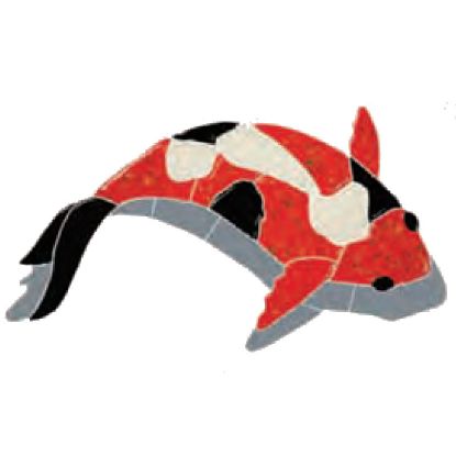 KOI FISH RED W/SHADOW 8IN X 12IN TILE ARTISTRY IN MOSAICS KFSREDRS