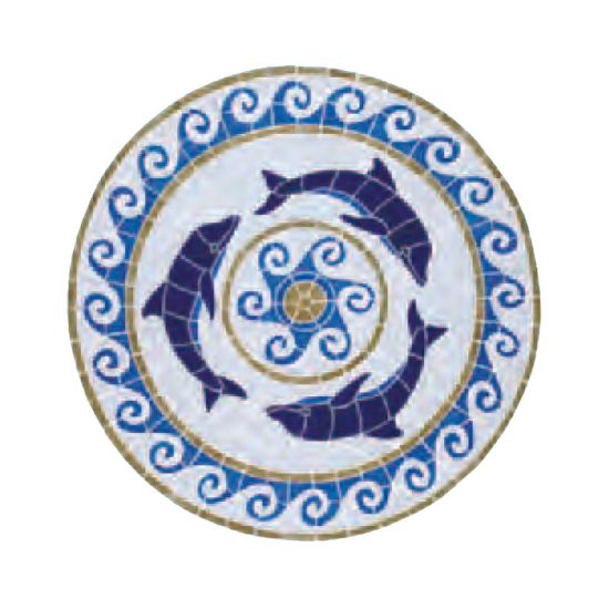 DOLPHIN MEDALLION 36IN X 36IN TILE ARTISTRY IN MOSAICS MDOMCOOL