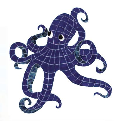 OCTOPUS BLUE 34IN X 38IN TILE ARTISTRY IN MOSAICS OCTBLUOL