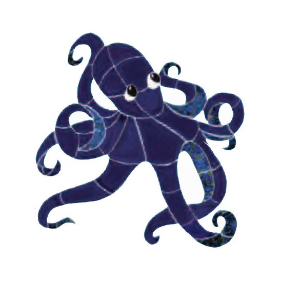 OCTOPUS BLUE 12IN X 13IN TILE ARTISTRY IN MOSAICS OCTBLUOS