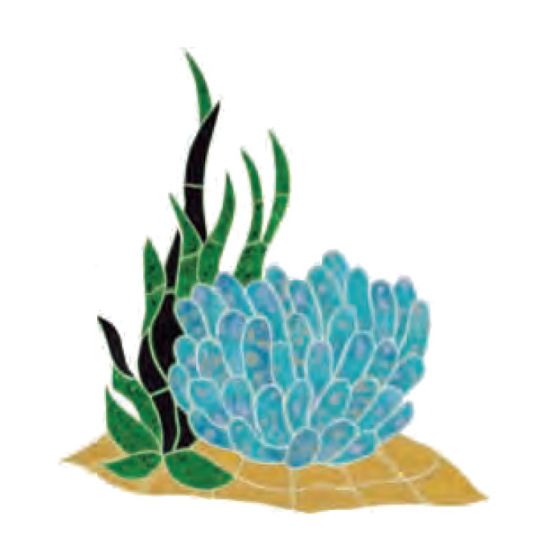 ANEOMONE REEF ACCENT 18IN X 17IN TILE ARTISTRY IN MOSAICS RANBLUOM