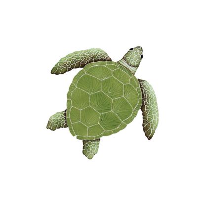 LGGRHEAD TURTLE GREEN 15IN X 15IN TILE ARTISTRY IN MOSAICS TLOGREM