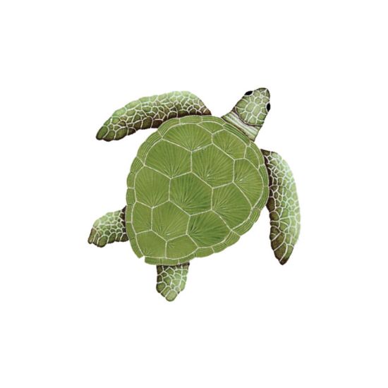 LGGRHEAD TURTLE GREEN 15IN X 15IN TILE ARTISTRY IN MOSAICS TLOGREM