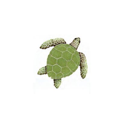 LGGRHEAD TURTLE GREEN 8IN X 8IN TILE ARTISTRY IN MOSAICS TLOGRES