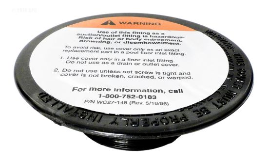 SWIMQUIP FLOOR RETURN GRATE (BLACK 08417-0005C