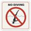 NO DIVING SYMBOL 6IN X 6IN VINYL STICK ON 101TISW0606