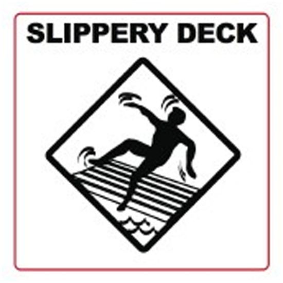 SLIPPERY DECK SYMBOL 6IN X 6IN VINYL STICK ON 102TISW0606