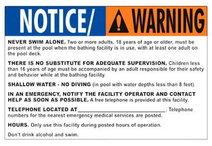 SIGN INPOOL RULESIN (NY 2026WS3624E