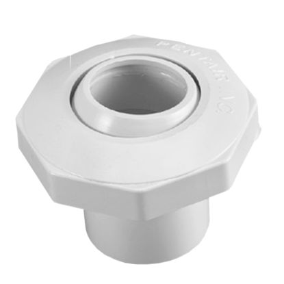 WALL FITTING LONG BODY WHITE 1.5IN FPT x 1.5IN SKT GUNITE  542402