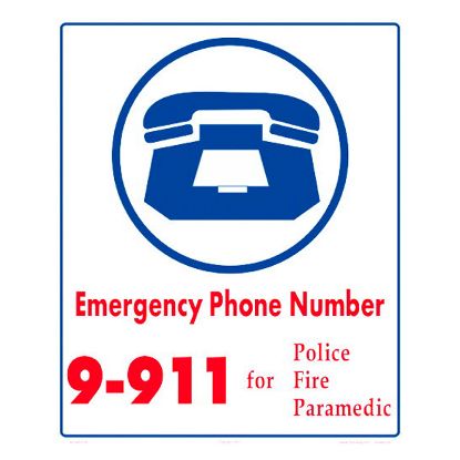 EMERGENCY DIAL 9-911 6011WS1012E