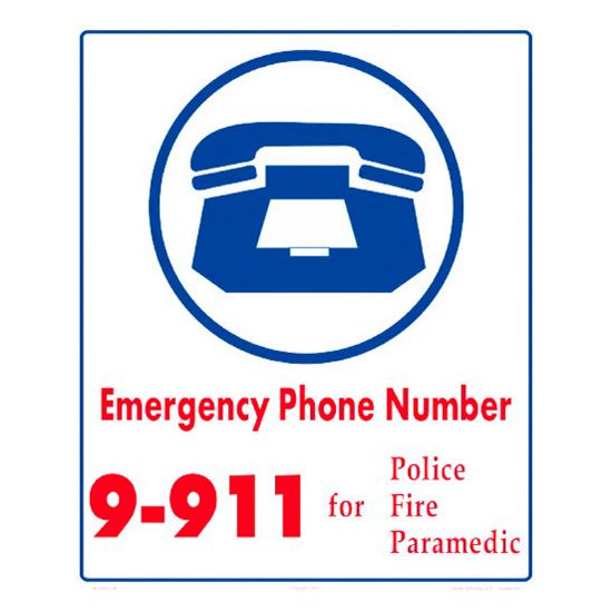 EMERGENCY DIAL 9-911 6011WS1012E