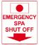 SPA EMERGENCY SHUT OFF SIGN 6505WS1012E