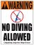 NO DIVING ALLOWED 4IN LETTERING 18x24 HEAVY DUTY PLASTIC 6604WS1824E