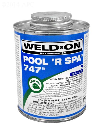 1 PT 747 POOL R SPA BLUE DRIES CLEAR CASE OF 12 PVC CEMENET  10853