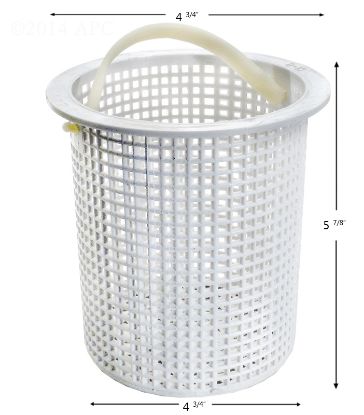 SKIMMER BASKET ALADDIN NO NICHE PLASTIC BTM: 4 3/4IN TOP: 5  B-13