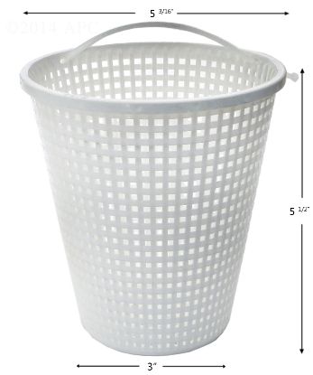 SKIMMER BASKET LOMART 46036 PLASTIC BTM: 3IN TOP: 5 3/16IN  B-194
