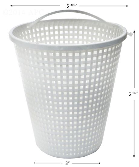 SKIMMER BASKET LOMART 46036 PLASTIC BTM: 3IN TOP: 5 3/16IN  B-194