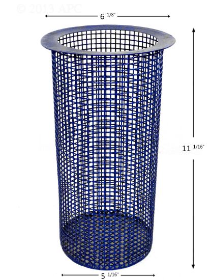 PUMP BASKET SWIMQUIP 13400 POWDER COATED BTM: 5 1/16IN TOP:  B-20