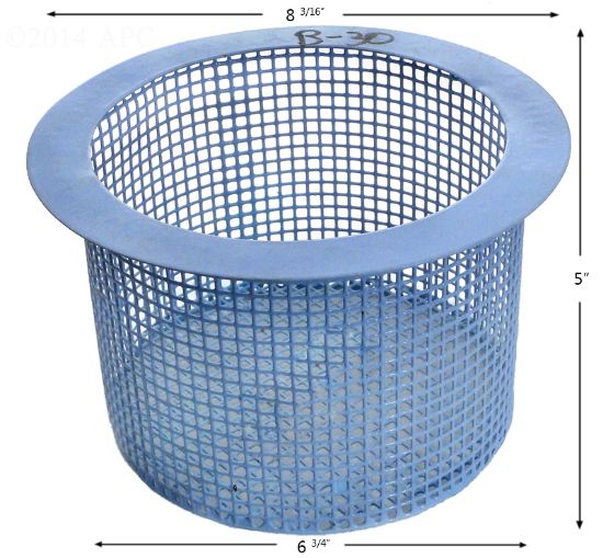 SKIMMER BASKET NORCAL EAGLE POWDER COATED BTM: 6 3/4IN TOP:  B-30