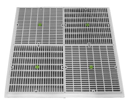 24IN X 24IN FRAME WITH 4 12IN X 12IN DRAIN COVERS WHITE 24101