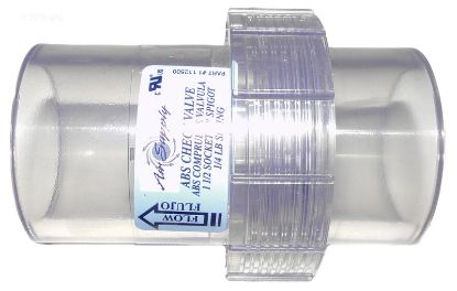 CHECK VALVE 1/4# SPRING STYLE CLEAR UNIONIZED 1.5INSKT &  112500