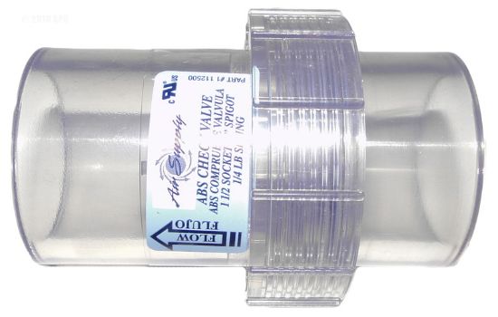 CHECK VALVE 1/4# SPRING STYLE CLEAR UNIONIZED 1.5INSKT &  112500