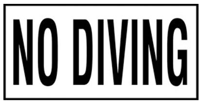 6IN X 12IN NO DIVING NON SKID CERAMIC TILE TMG SERIES INLAYS C621700