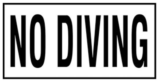 6IN X 12IN NO DIVING NON SKID CERAMIC TILE TMG SERIES INLAYS C621700