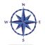 EIGHT PT COMPASS BLUE 42IN X 41IN TILE ARTISTRY IN MOSAICS CEIBLUL