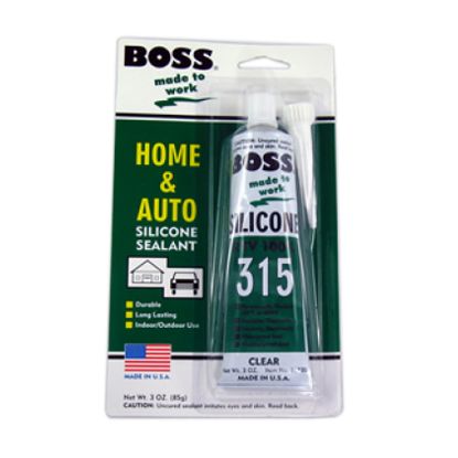 BOSS 3OZ CLEAR SILICONE SEALANT BULK PACKED 72 PIECES/CARTON CPLB103C