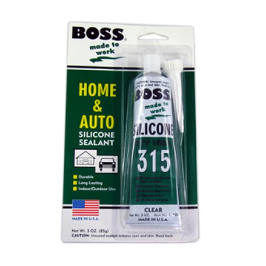 BOSS 3OZ CLEAR SILICONE SEALANT BULK PACKED 72 PIECES/CARTON CPLB103C