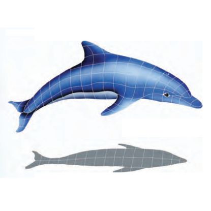 DOLPHIN IN SUN 31IN X 42IN W/ SHADOW TILE ARTISTRY IN  DISBLUA