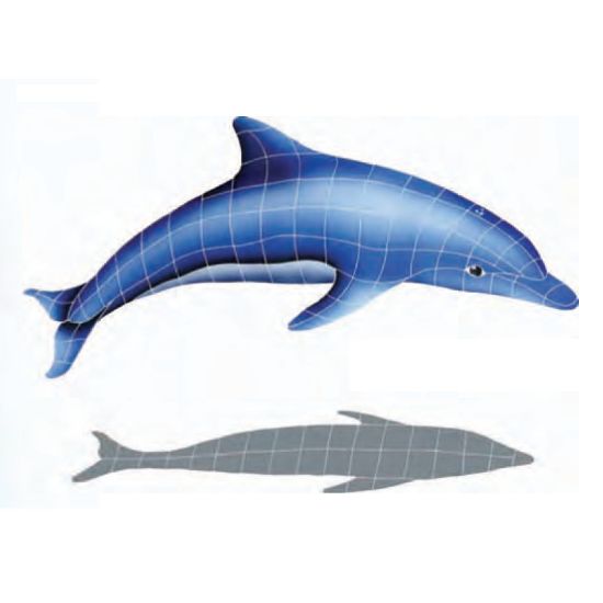 DOLPHIN IN SUN 31IN X 42IN W/ SHADOW TILE ARTISTRY IN  DISBLUA