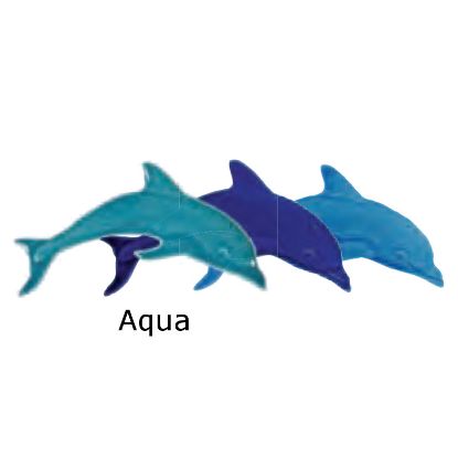 MINI DOLPHIN RIGHT AQUA 6IN TILE ARTISTRY IN MOSAICS DMIAQURB