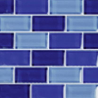 AIM COBALT BLUE BLEND 1IN X 2IN GLASS TILE 11 SHEETS 11 SF/  GC82348B2
