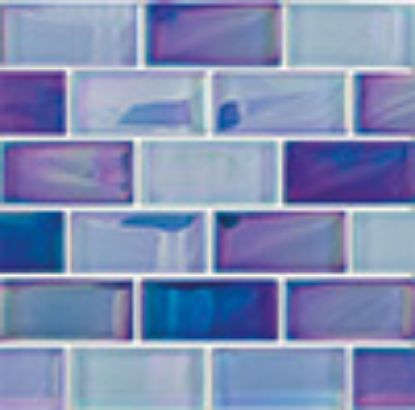 AIM BRIGHT BLUE BLEND 1IN X 2IN GLASS TILE 11 SF/ CTN MASTER GC82348B7