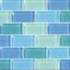 AIM TURQUOISE BLUE 1IN X 2IN GLASS TILE 11 SHEETS 11 SF/ CTN GC82348T1