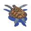 LGGRHEAD TURTLE 36IN X 38IN GLASS W/ SHADOW TILE ARTISTRY IN G-LTSHL