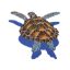 LGGRHEAD TURTLE 28IN X 29IN GLASS W/ SHADOW TILE ARTISTRY IN G-LTSHS