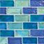 AIM LIGHT BLUE BRICK 1IN X 2IN GLASS TILE 11 PCS 11 SF/ CTN  GP82348B4