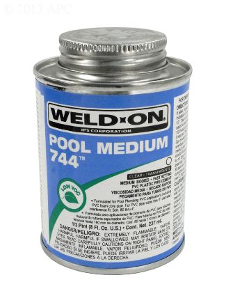 .5 PT 744 POOL MEDIUM CLEAR CEMENT IPS #13557 MEDIUM BODY 13557