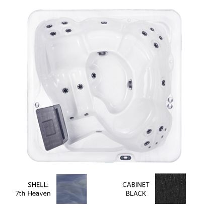 KITTY HAWK 7TH HEAVEN SHELL SPA BLACK CABINET W/ OZONE / SPA 770-TQ-2