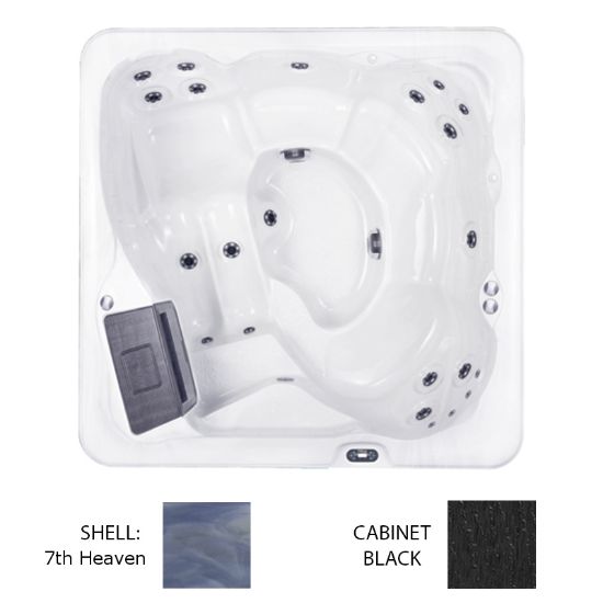KITTY HAWK 7TH HEAVEN SHELL SPA BLACK CABINET W/ OZONE / SPA 770-TQ-2